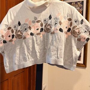 Janie and Jack Floral Colorblocked Cape